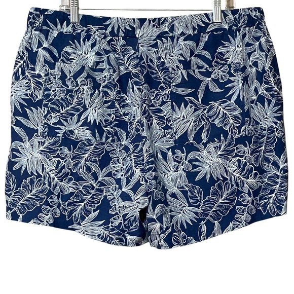 Briggs Linen Blend Short XL Navy Floral Casual Summer Comfort Pull-On Pocket NWT - Picture 1 of 7